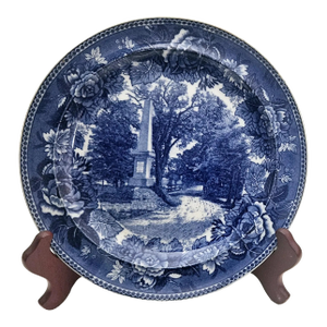 Wedgwood Massachusetts Historic Scenes Bluebell Plate - The Old North Bridge, Concord Mass.