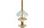 5 arm Ella chandelier with 2 pieces of vintage blue Murano glass. Smooth half pear prisms hanging on arm. Hand applied...
