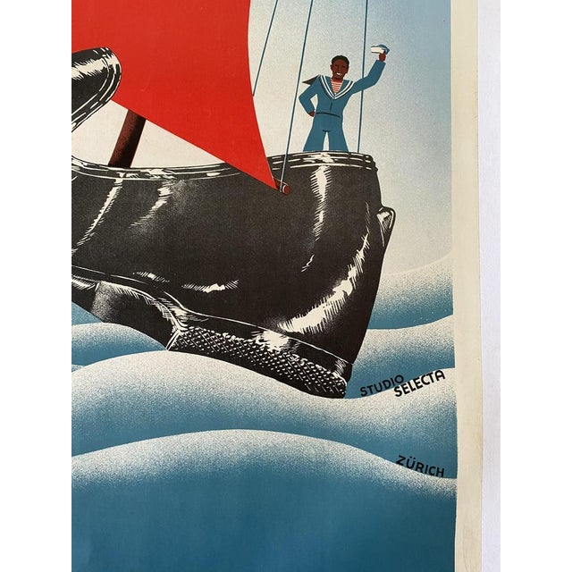 Mid-Century Modern Vintage Bata Shoe Organization Poster, 1939 For Sale - Image 3 of 7