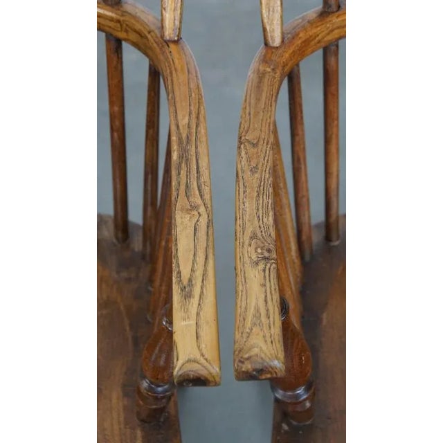 English Windsor Stickback Chairs in Elm, Set of 4 For Sale - Image 12 of 18