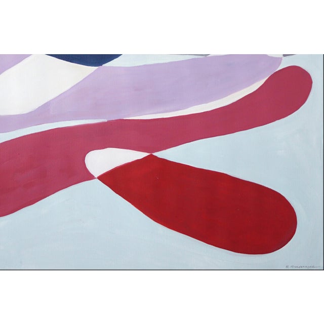 2026, Mid Century Modern Painting in Pastel Gray, Floating While Falling, Acrylic Paint on Watercolor Paper by Ryan Rivaddeneyra For Sale - Image 4 of 8