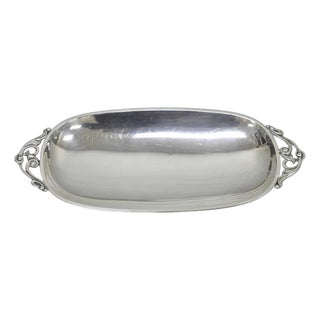 Vintage Denmark Gidom Fraberg Designed Silver Plated Narrow Trinket Candy Dish For Sale