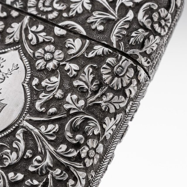 Silver Antique 19th Century Indian Kutch Silver Cigar Case, 1880s For Sale - Image 8 of 18