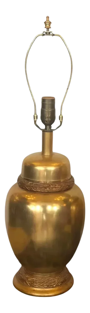 Regency Style Designer Gilt Bronze Urn Lamp W Gilt-Wood Base