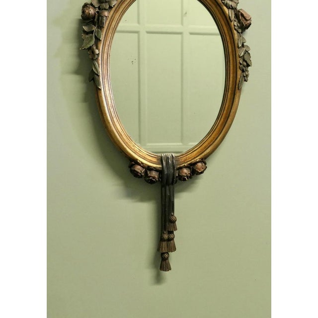 1920s Vintage French Oval Mirror, 1920 For Sale - Image 5 of 8