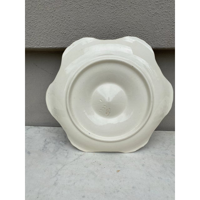 1900 - 1909 Majolica Flowers Oyster Plate Longchamp, Circa 1900 For Sale - Image 5 of 8