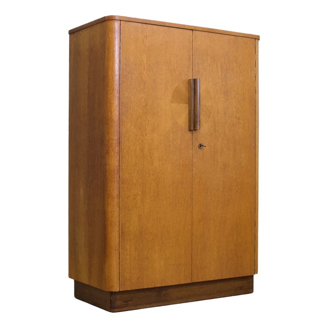 Art Deco Oak Compact Wardrobe, 1930s For Sale