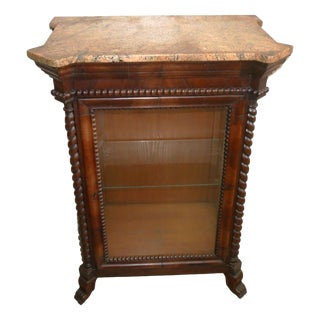 Small Antique Mahogany Display Cabinet For Sale