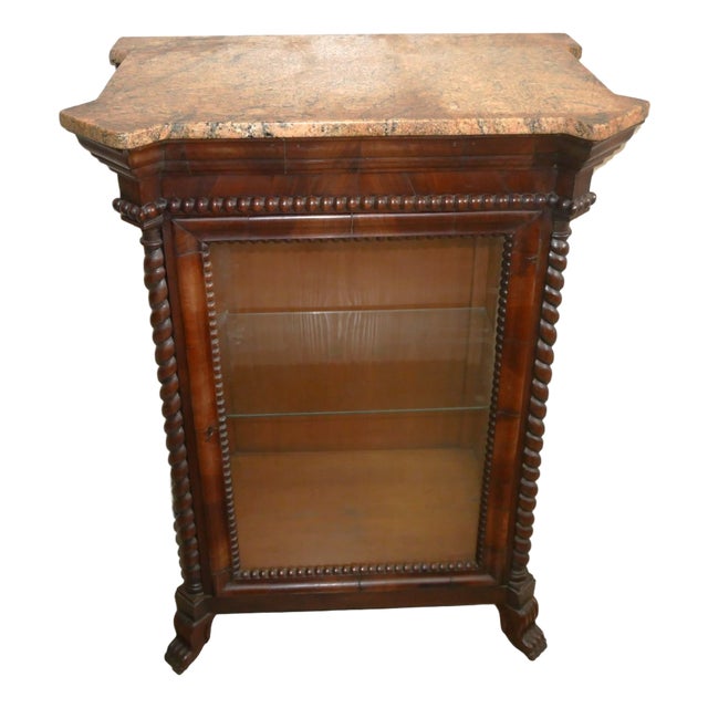 Small Antique Mahogany Display Cabinet For Sale