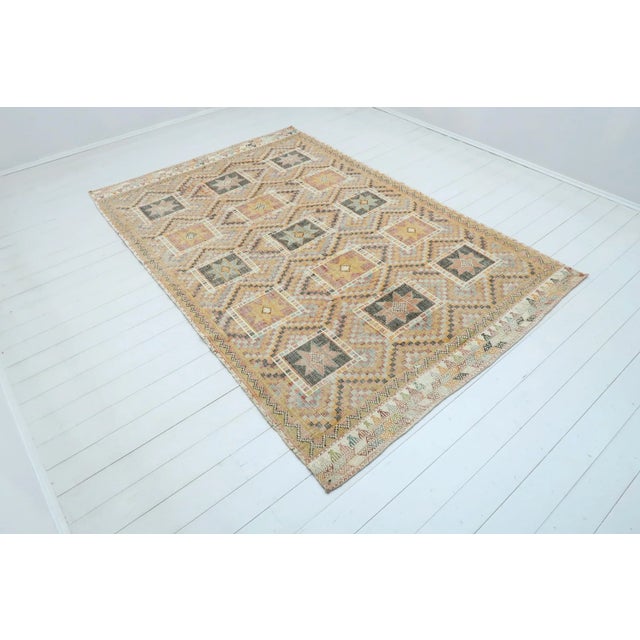 This beautiful embroidered rug from westhern of turkey from Denizli nomads cecim kilim. Gorgeous nomads kilim weaved with...