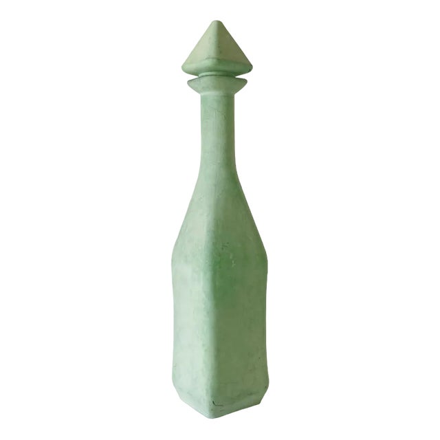 Vintage Green Bottle in Glass, 1950s For Sale