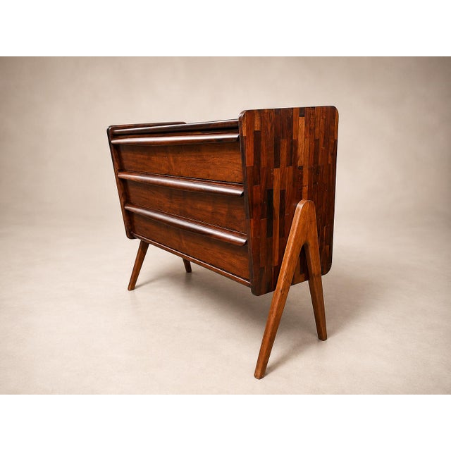 Brazilian Modern Patchwork Imbuia Chest of Drawers by Cimo, Brazil, 1950s For Sale - Image 11 of 18