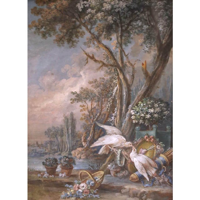 Late 18th Century Pair of 18th Century French Louis XVI Framed Watercolors With Protective Glass For Sale - Image 5 of 14