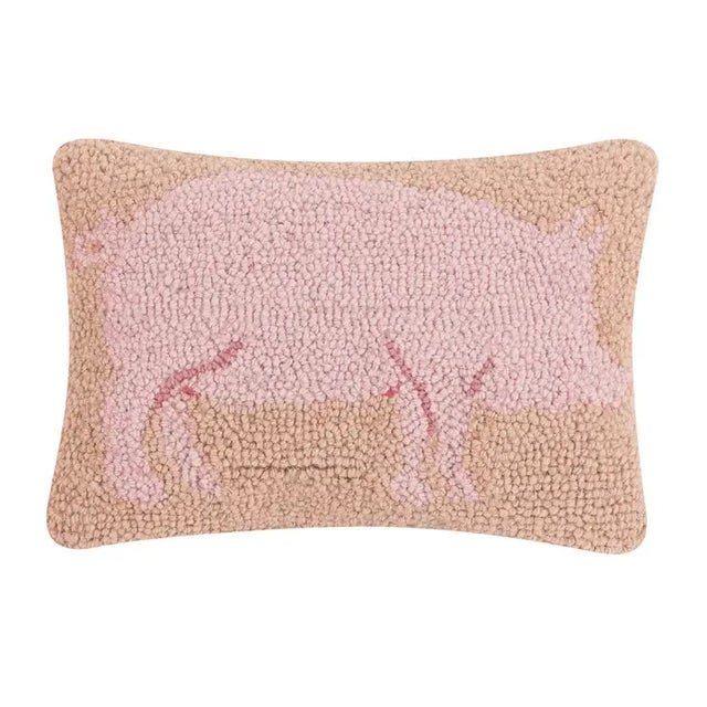 Spritely Home Pig Hook Pillow, 12" x 8" For Sale - Image 4 of 4