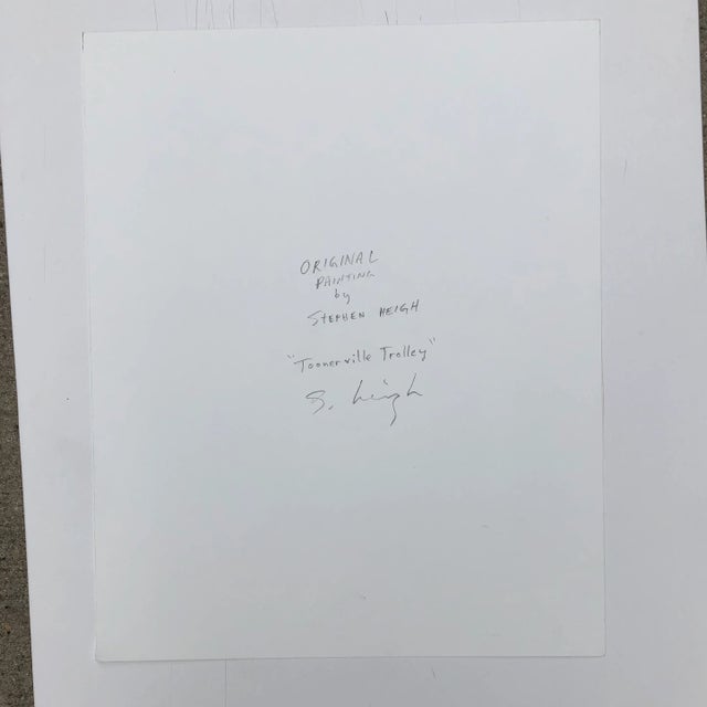 Contemporary Philadelphia Illustrator Stephen Heigh “Toonervle Trolley” Painting For Sale - Image 4 of 5