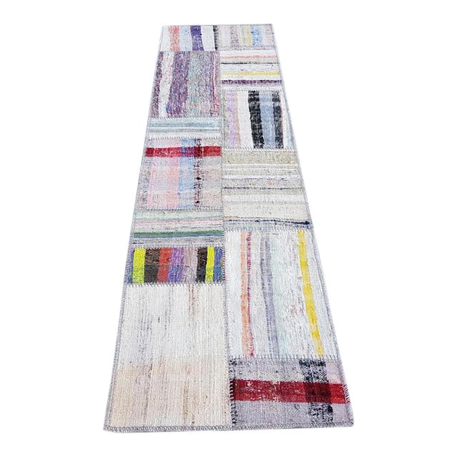 Bohemian Oushak Vintage Runner For Sale