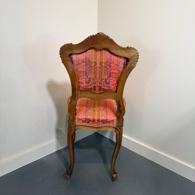 1950s French Louis XV Style Walnut Side Chairs - Pair For Sale In Baltimore - Image 6 of 12