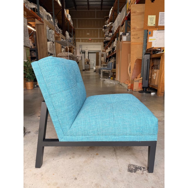 Contemporary Adriana Hoyos Teal Lounge Chair For Sale - Image 3 of 5