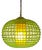 Mid-Century Modern Vintage Rattan Green Globe Oange Glass Shade Pendant Light For Sale - Image 3 of 18