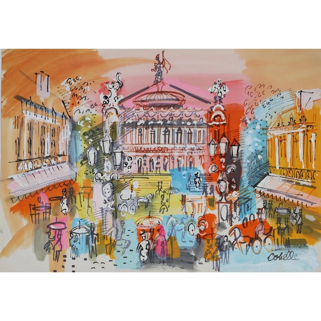 Modern City Plaza, Charles Cobelle Acrylic on Canvas Painting For Sale - Image 3 of 3