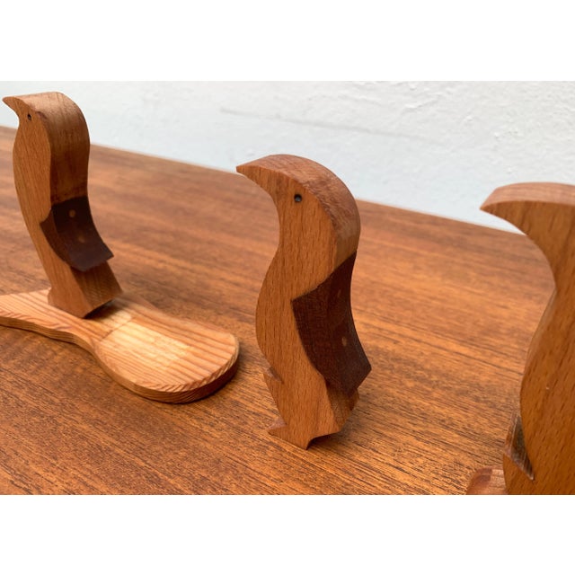 Vintage Wooden Penguin Sculpture, Set of 3 For Sale - Image 5 of 18
