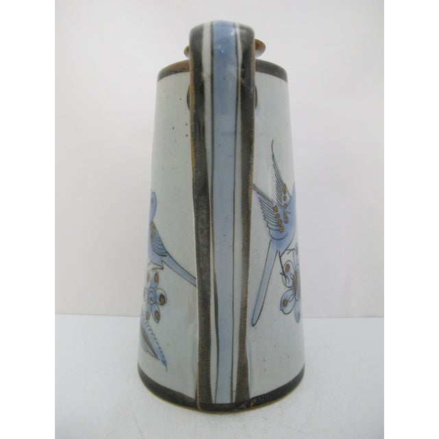 Ken Edwards El Palomar Blue Stoneware Bird & Flower Mexican Pottery Coffee Pot For Sale - Image 10 of 14