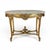 19th Century French Louis XVI Gilded Marble Top Oval Center Table features marble in a warm neutral beige, accented by...