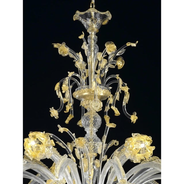 Huge Italian Chandelier with Flowers and Leaves Murano Glass For Sale - Image 6 of 9