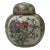 Chinese Oriental Canton Porcelain Flowers Graphic Small Display Urn Jar For Sale