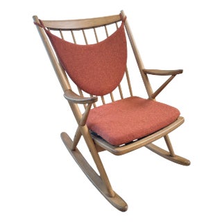1960s Danish Modern Teak Model 182 Rocking Chair Attributed to Frank Reenskaug for Bramin For Sale