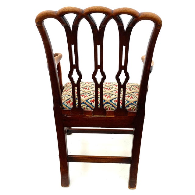 Brown 18th Century English George III Mahogany Upholstered Seat Armchair For Sale - Image 8 of 10