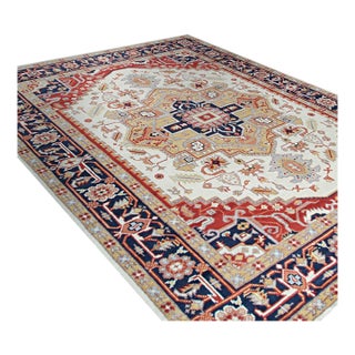 10x14 Classic Elegant Ivory Traditional Floral Hand Knotted Wool Carpet Rug For Sale
