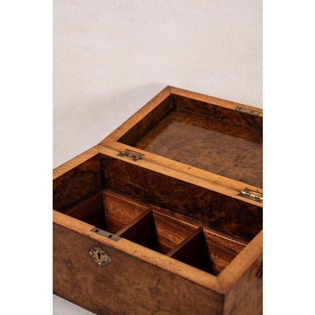 Antique Burl Walnut Tea Caddy With Claw Feet For Sale In Charleston - Image 6 of 9
