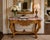 Elevate your interior with this striking vintage Rococo Revival console table, showcasing an exquisite hand-carved...