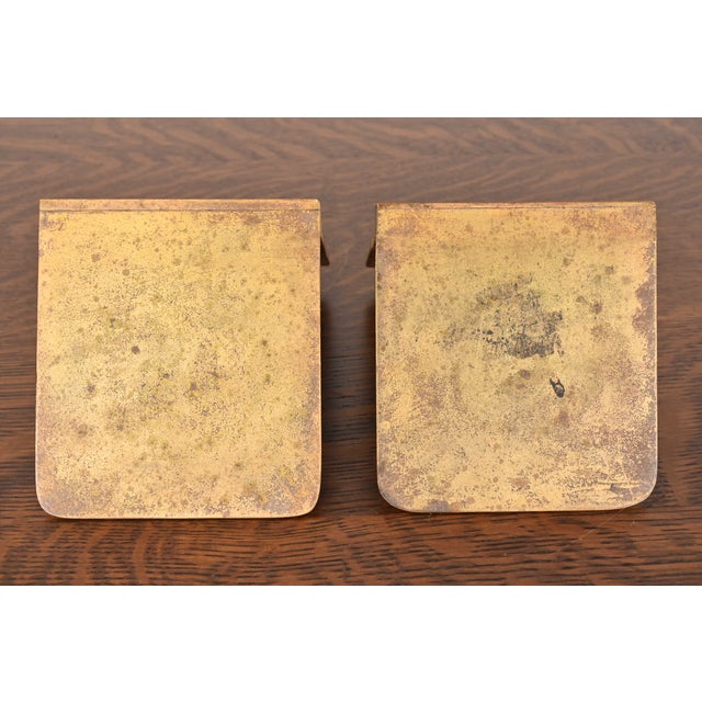 Bronze Tiffany Studios New York Bronze Doré Zodiac Bookends, Circa 1910 For Sale - Image 8 of 12