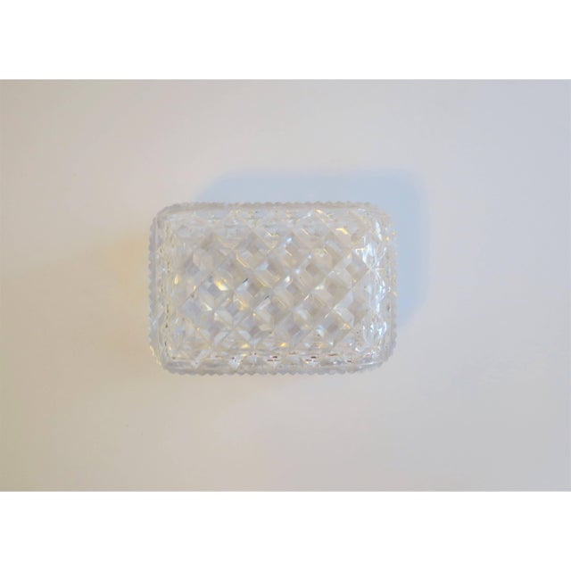 Late 20th Century Diamond Quilted Crystal Jewelry Box For Sale - Image 5 of 9