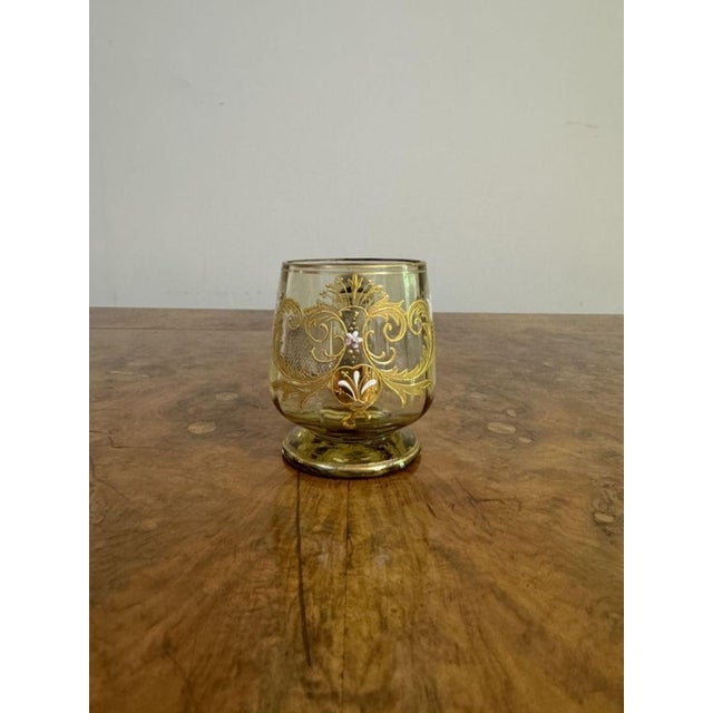 Antique Bohemian Glass Punch Bowl Set, 1900, Set of 12 For Sale - Image 4 of 14