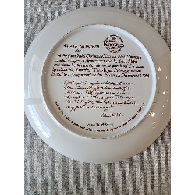 1980s Edna Hibel Christmas Plates, Limited Editions 1985, 1986 and 1987 For Sale - Image 5 of 8