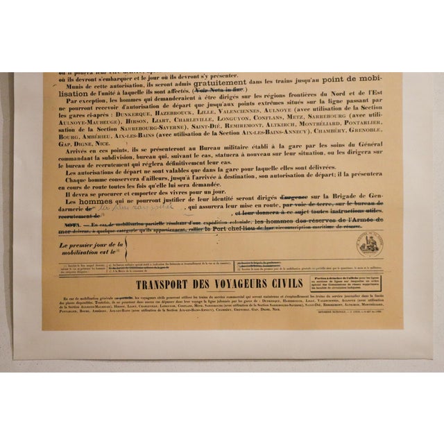 French 1926 French Military Poster - "Démarches a Faire Par Les Hommes Absents De Leur Domicile" For Sale - Image 3 of 6