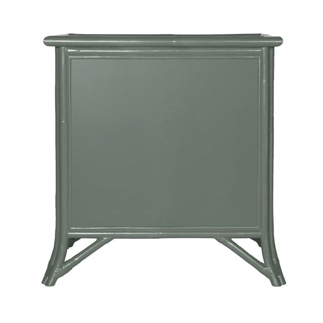 Not Yet Made - Made To Order Pencil Rattan One-Drawer Nightstand, Evergreen For Sale - Image 5 of 5