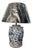 Chinoiserie Hand Painted Ceramic Ginger Jar Lamp With Blue Dragons For Sale