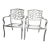 1980s Patio Garden Cast Aluminum Armchair Silver Set of 2 For Sale