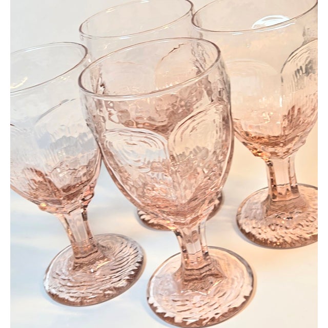 Glass Icy Pink Goblets- Set of Four For Sale - Image 7 of 10