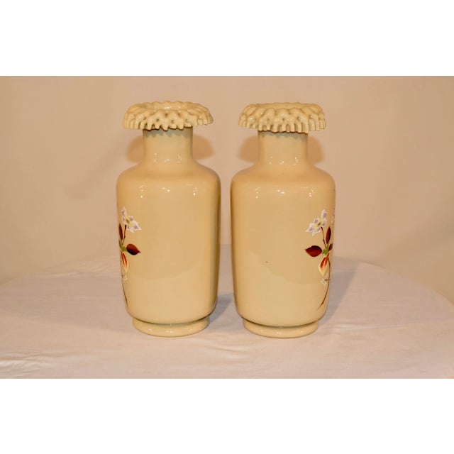 19th Century Pair of 19th C Opaline Vases For Sale - Image 5 of 8