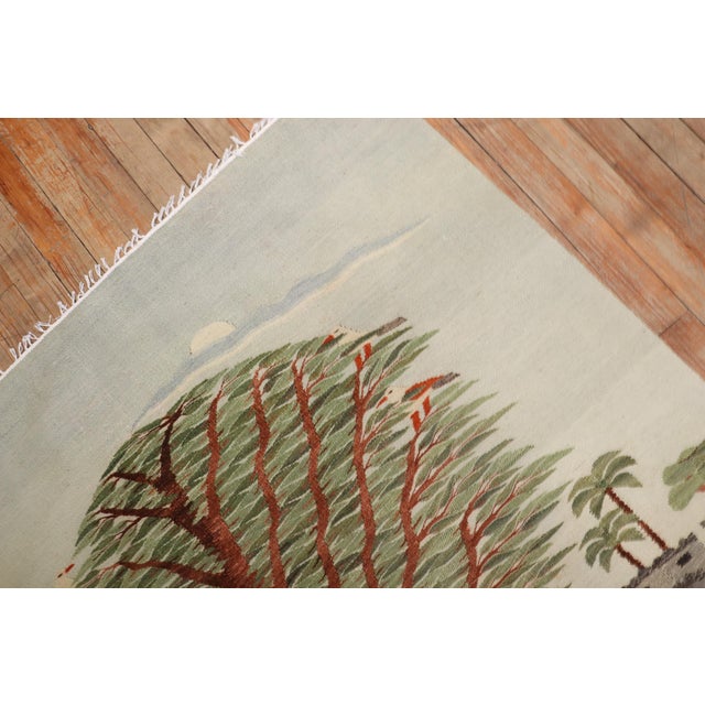 Textile Late 20th Century Zabihi Collection Scenic Pictorial Turkish Kilim - 3'3" x 4'5" For Sale - Image 7 of 8