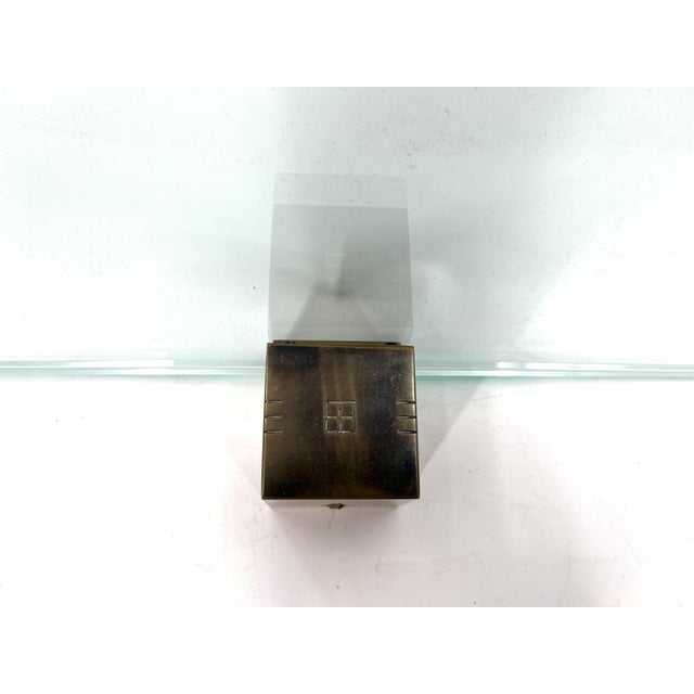 Wall-Mounted Shelf in Brass and Glass from Peter Ghyczy, 1970s For Sale - Image 6 of 10