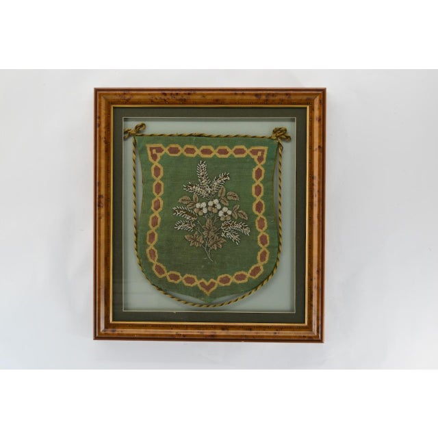 English Antique English Firescreen Burl Wool Frame For Sale - Image 3 of 5