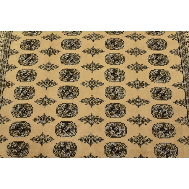 2020s Bokhara Rug 6’3” X 9’2” Beige Wool Tribal Hand-Knotted Oriental Carpet For Sale - Image 5 of 12