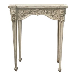 Modern History Weathered Cream Tea Table For Sale