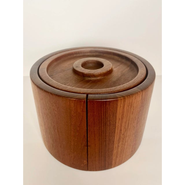 Danish Modern Round Teak Ice Bucket | by Dansk For Sale - Image 10 of 12